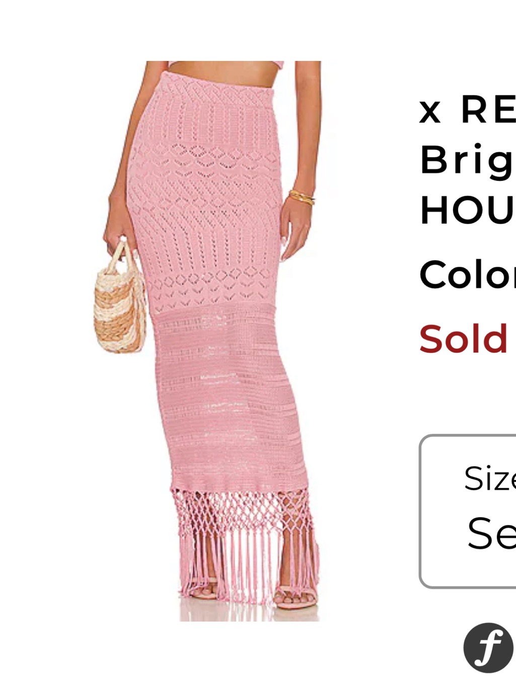 Women's Pink Crochet Maxi Skirt With Fringe
